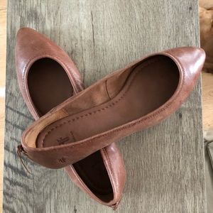 Brown Leather Frye Flats